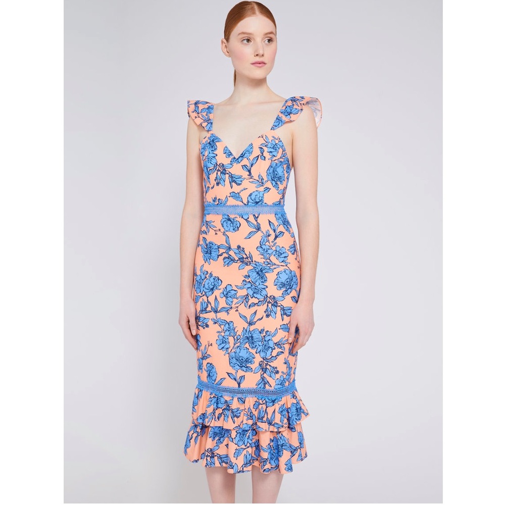 NWT! Alice + Olivia Jade Ruffle-Strap Floral Dress